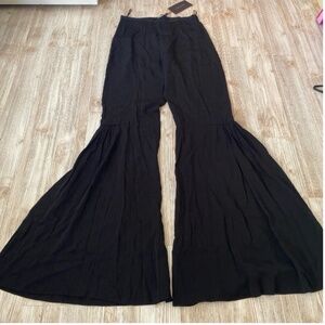 Zara Black Wide Flare Palazzo Pants